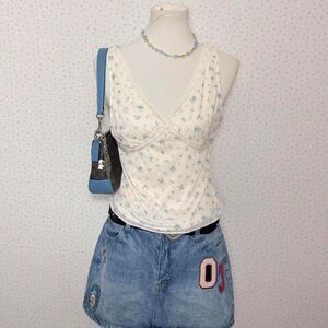 American-vintage Women's White and Blue Vest